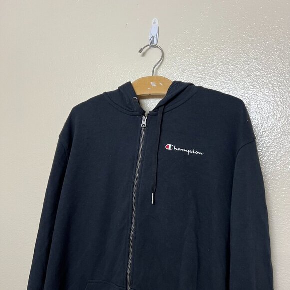 Champion Womens Plus Campus French Terry Zip Hoodie 1X Embroidered Logo Black - Picture 3 of 12